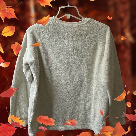 Uniqlo Sweatshirt Women’s Sweatshirt Cream/Ivory Soft Fleece Type Pullover Med - Picture 2 of 10